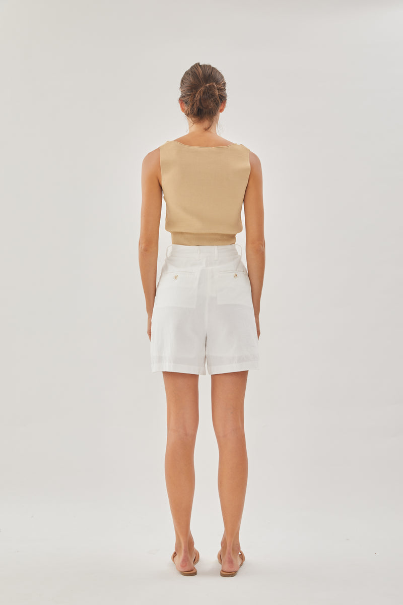 Boxy Long Shorts in White