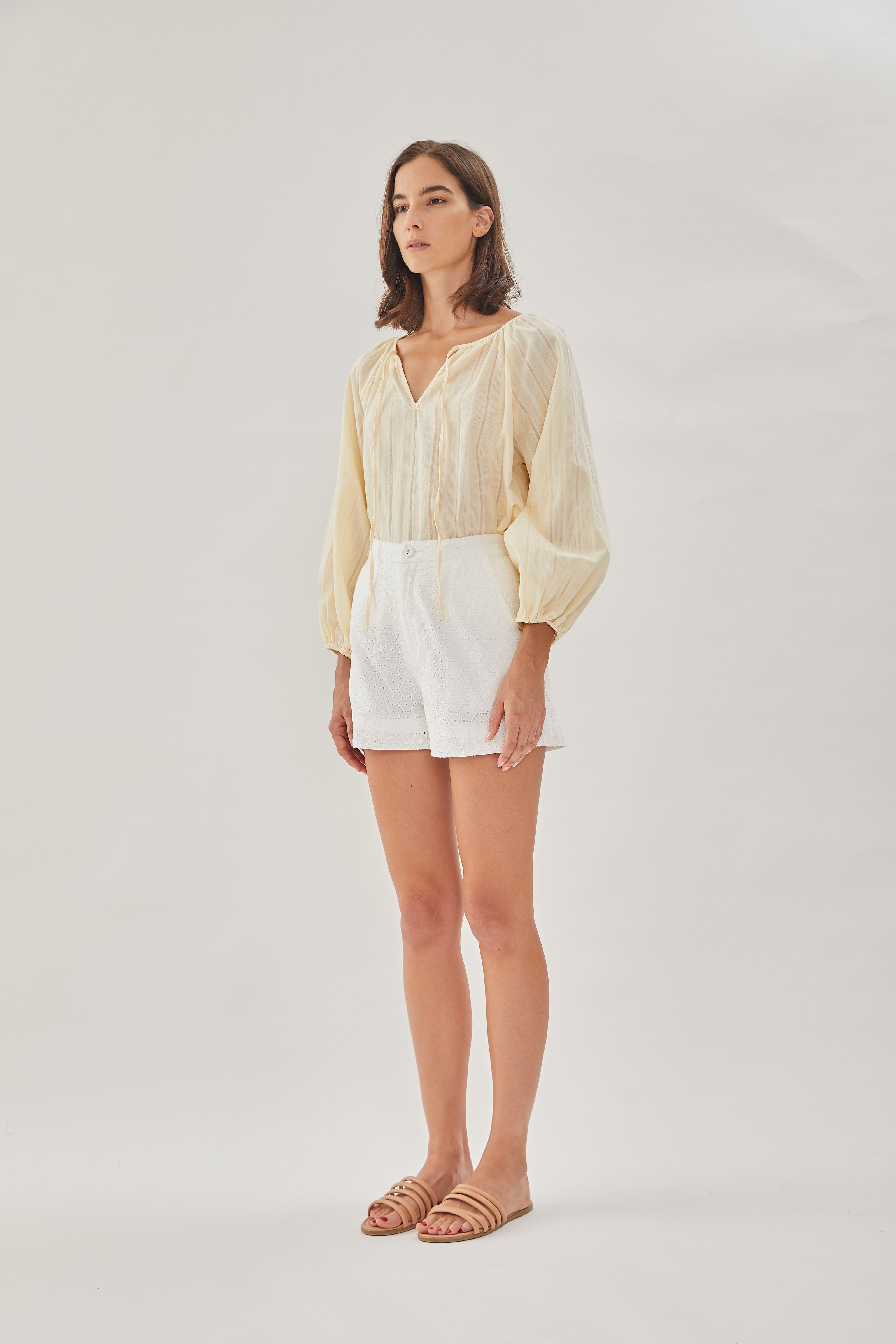 Cotton Crochet Shorts in White