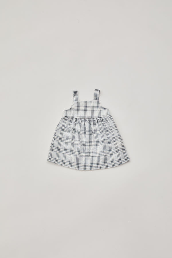 Mini Seersucker Sleeveless Dress in Mist