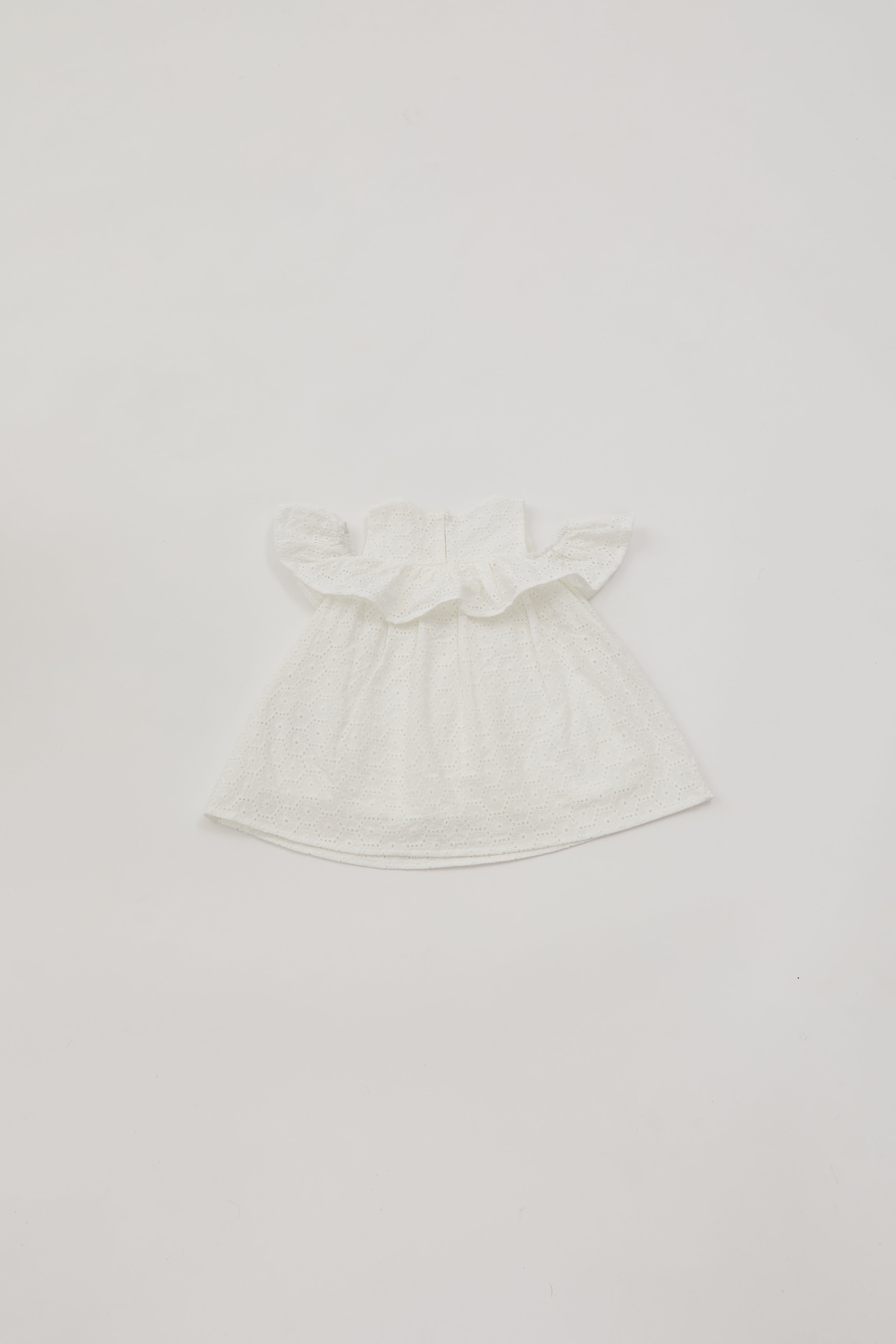 Mini Cotton Crochet Dress in White