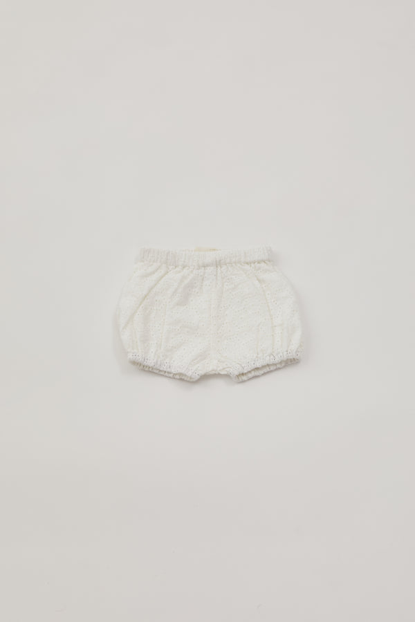 Mini Cotton Bloomer Shorts in Crochet