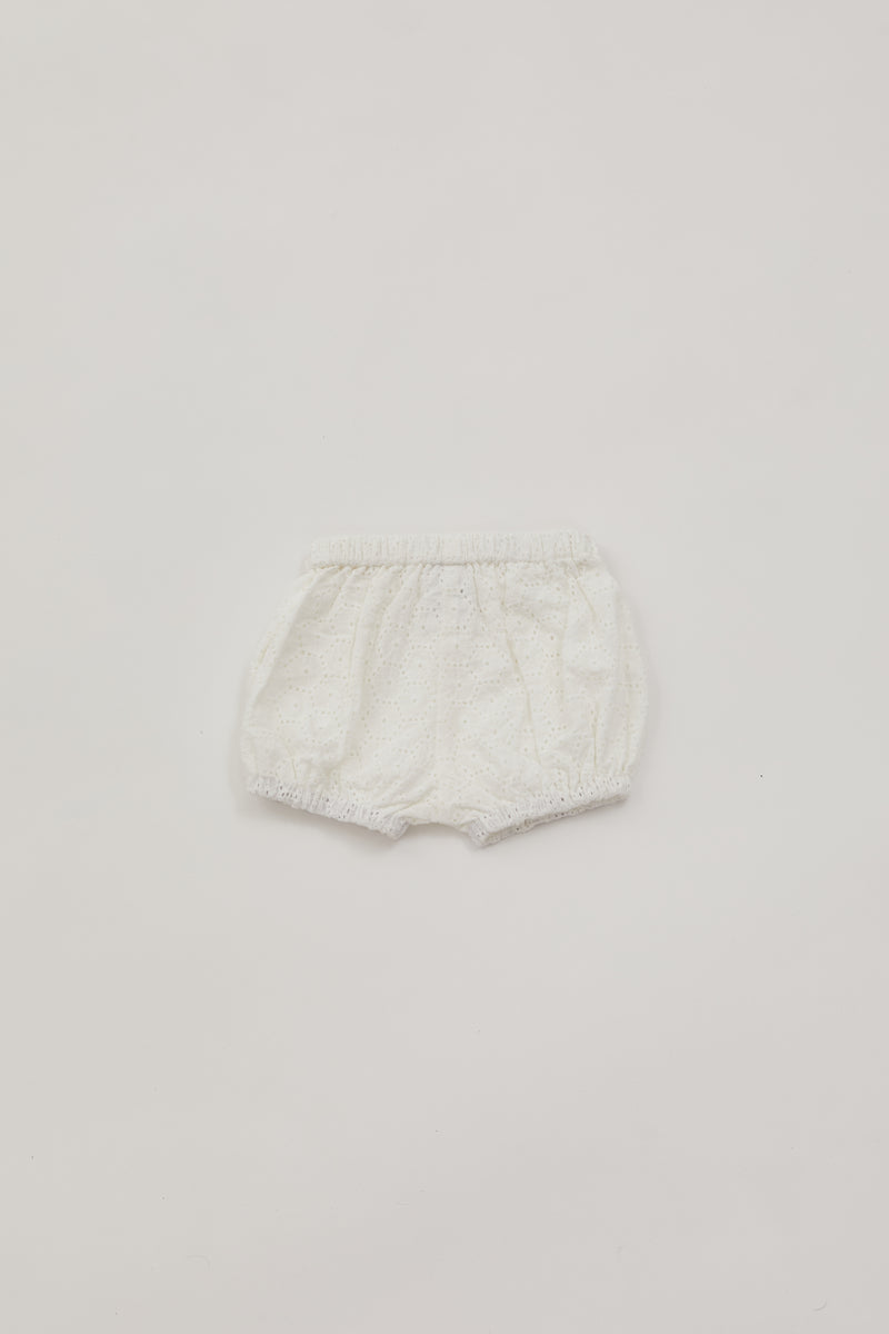 Mini Cotton Bloomer Shorts in Crochet