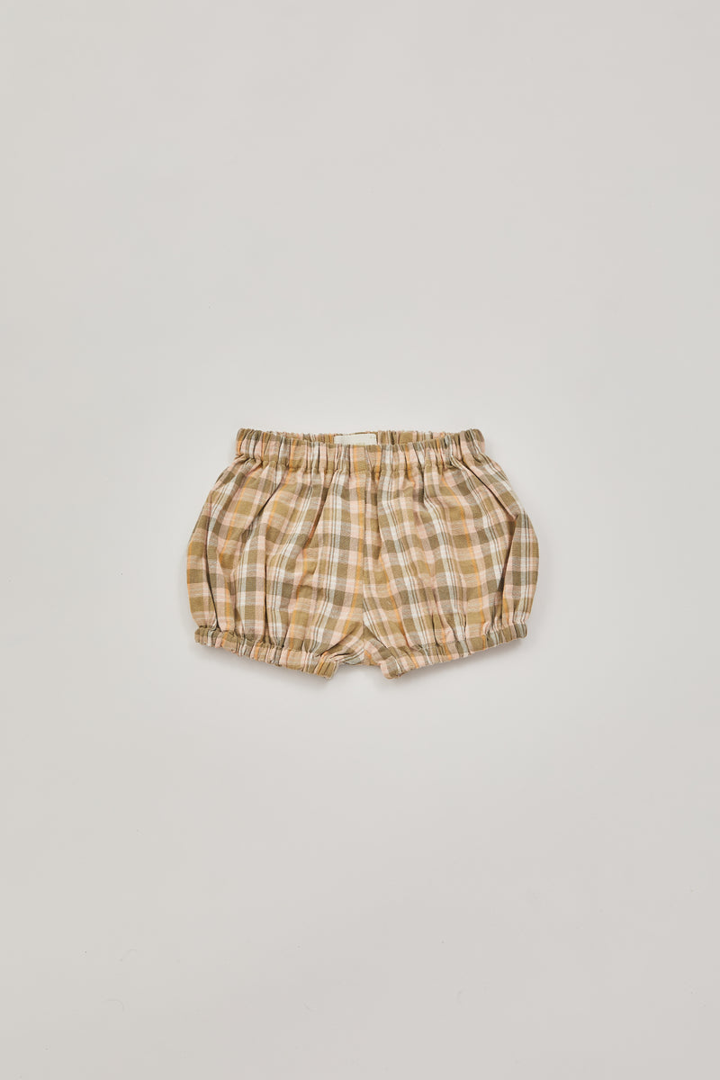 Mini Gingham Bloomer Shorts in Forest