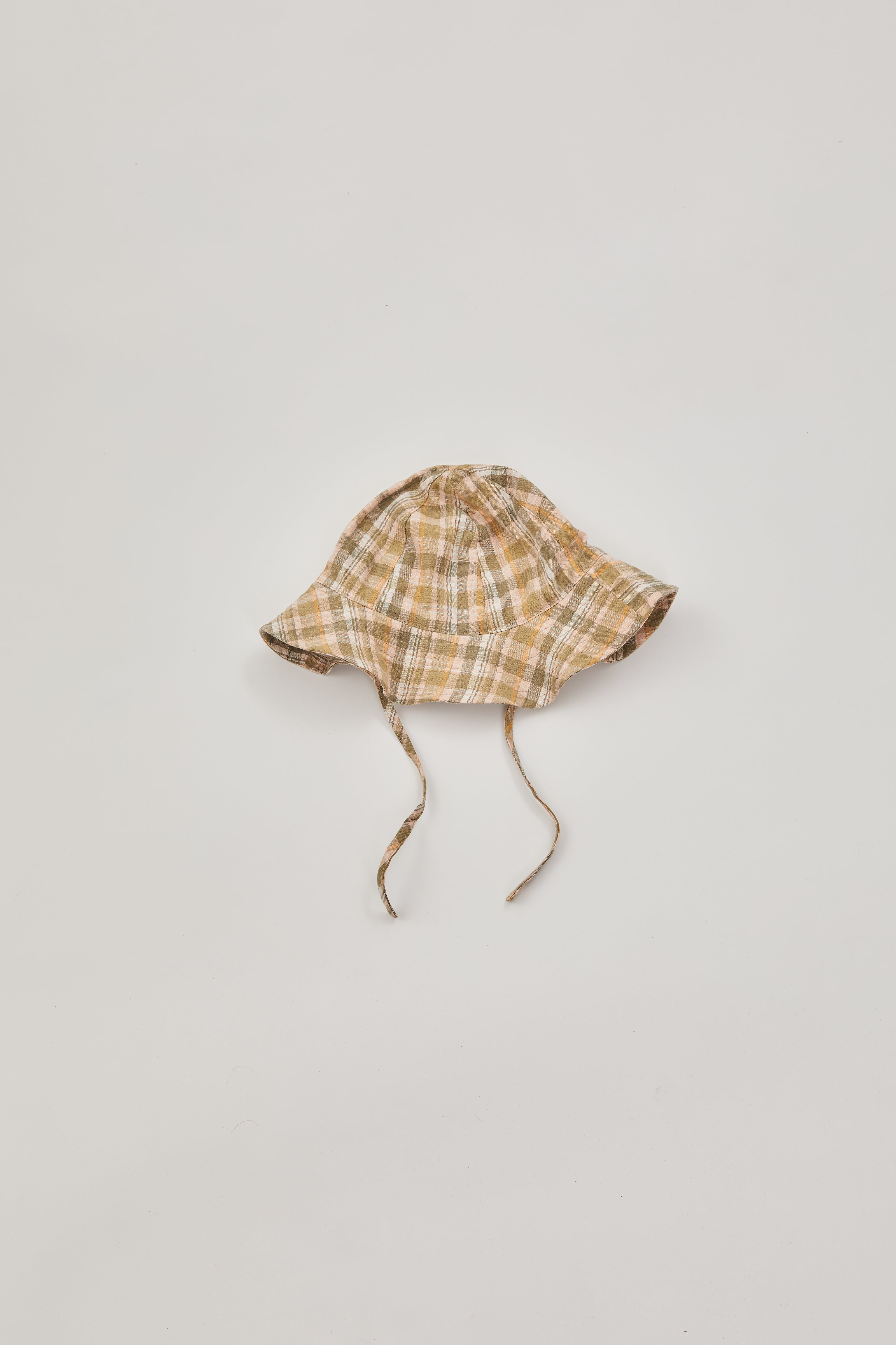 Mini Gingham Bucket Hat in Forest