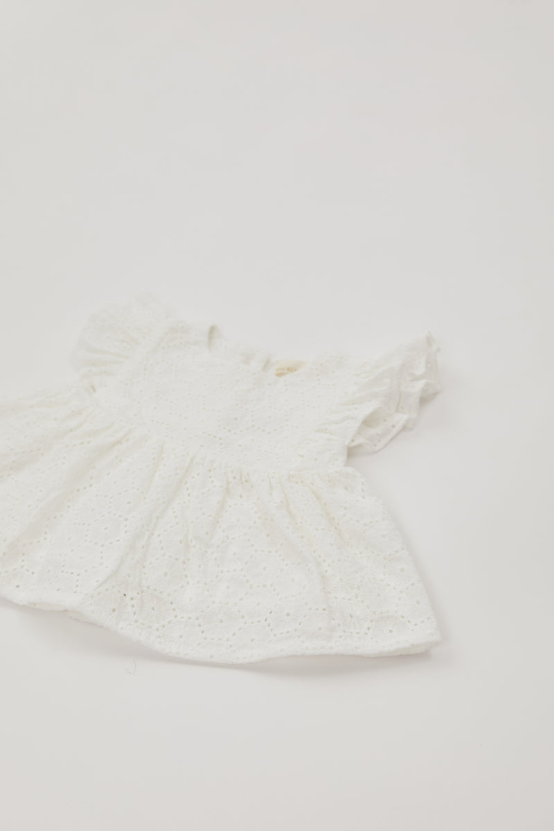 Mini Cotton Crochet Top in White