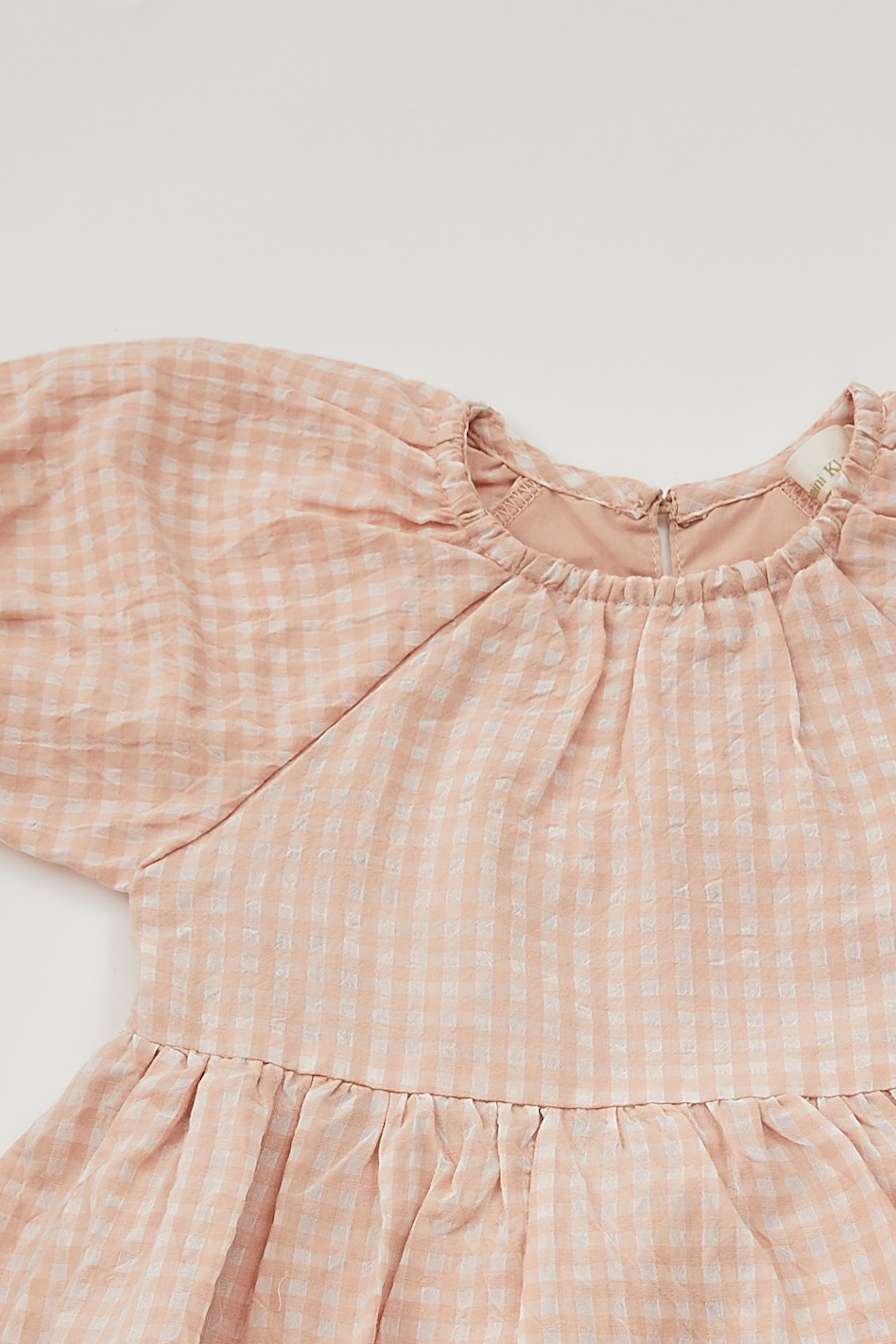 Mini Puffed Sleeved Dress in Peach