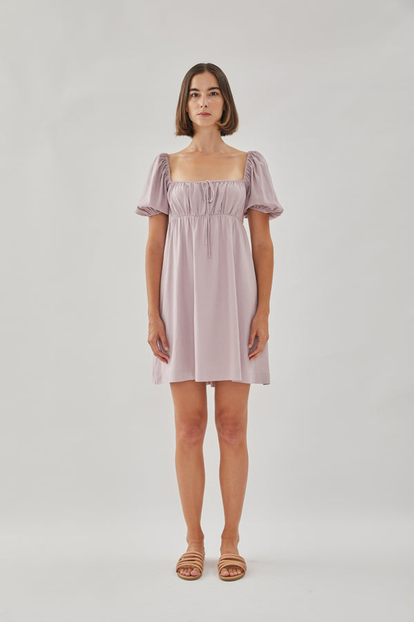 Tie-front Mini Dress in Orchid