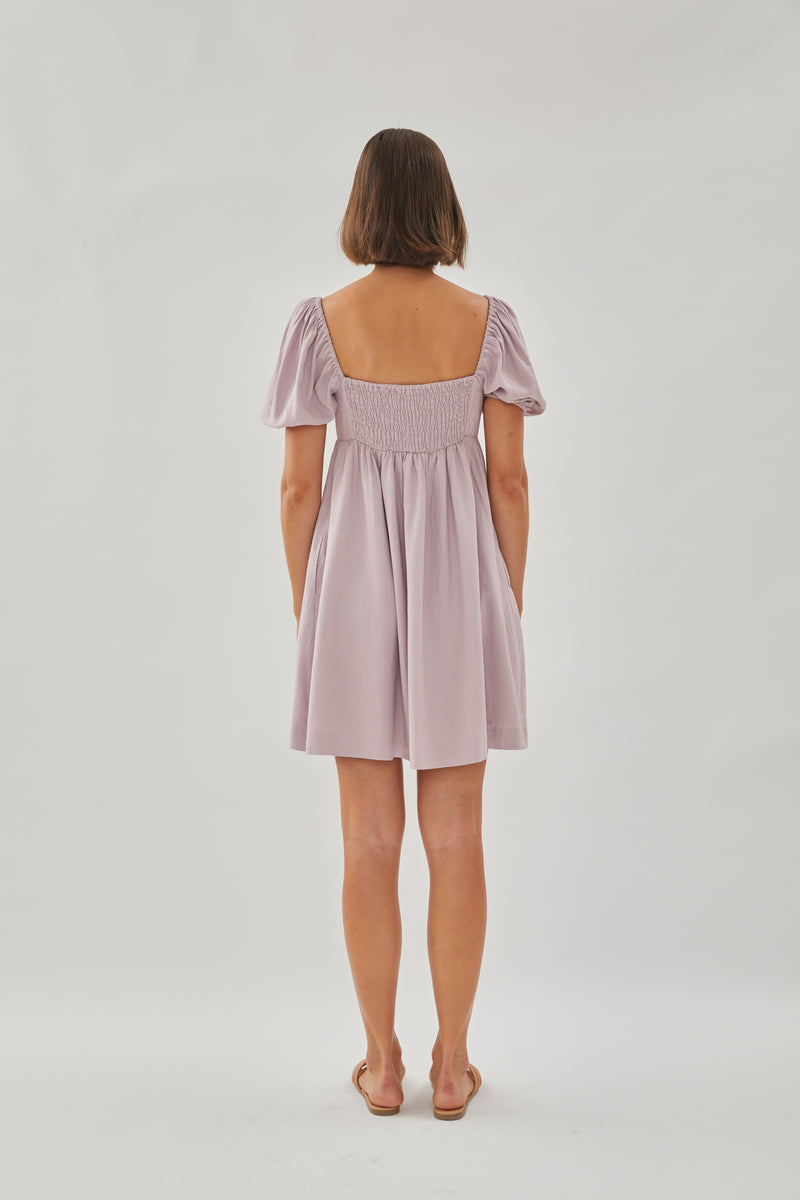 Tie-front Mini Dress in Orchid