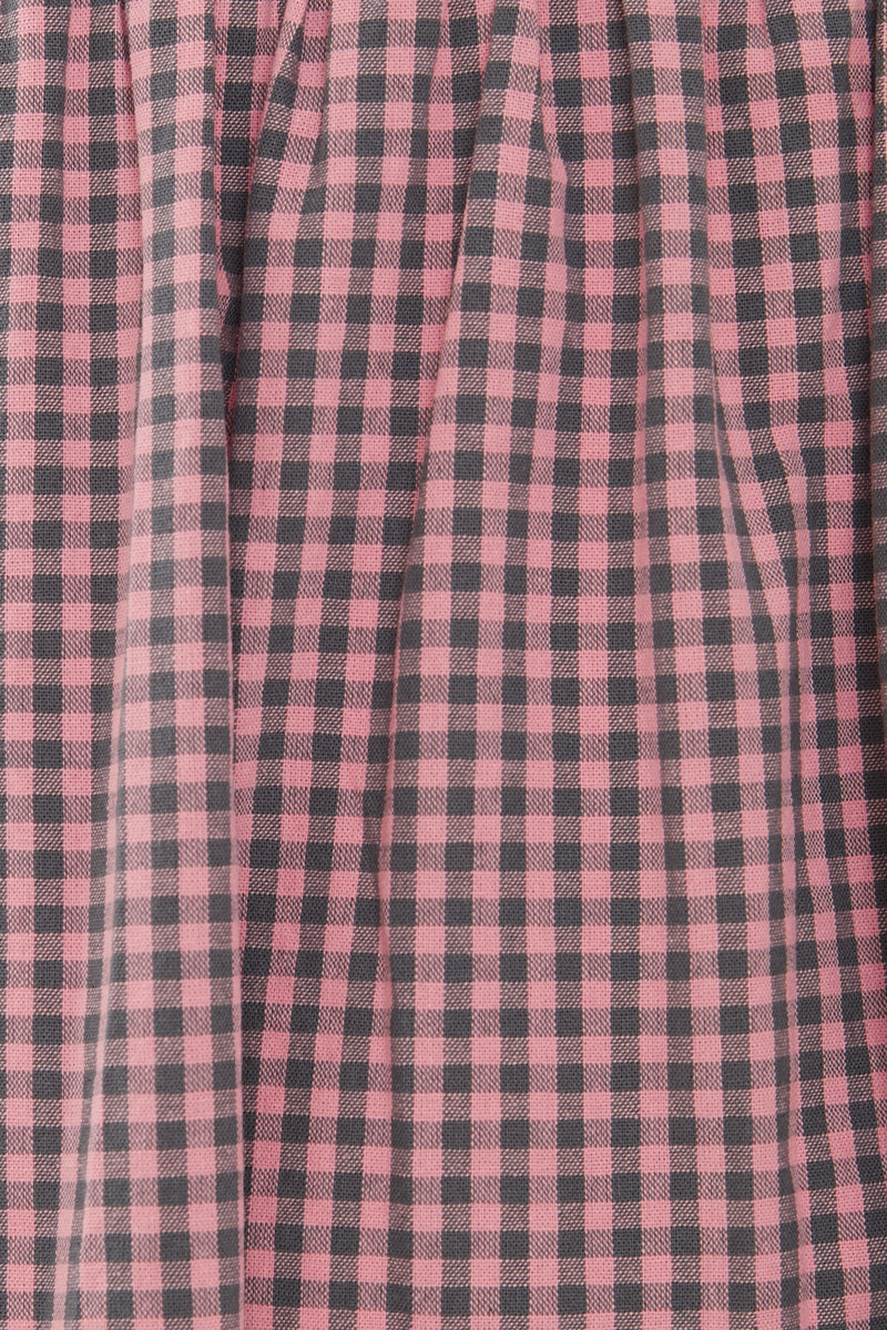 Square Neck Midi Dress in Gingham Pink
