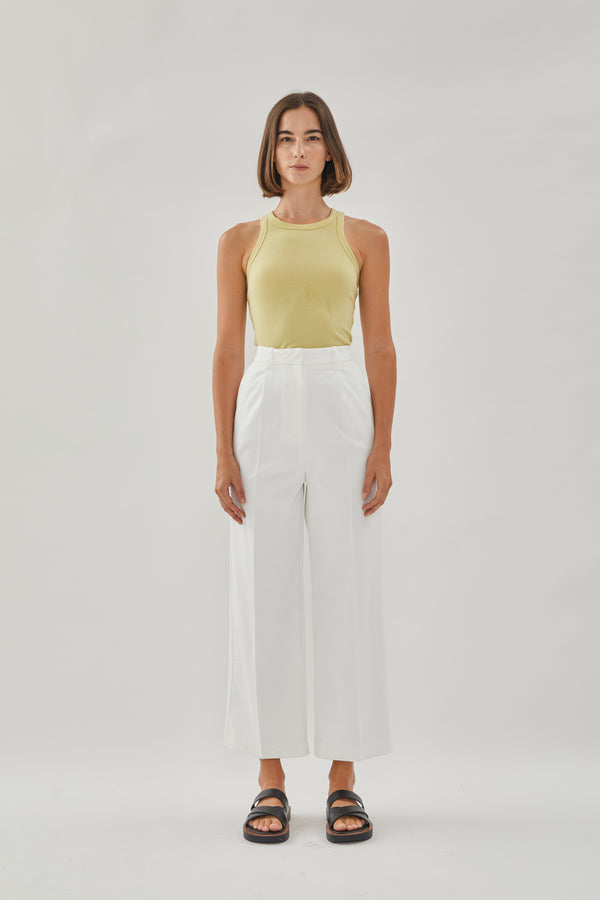 Wide Suit Trousers in White