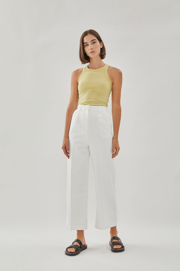 Wide Suit Trousers in White