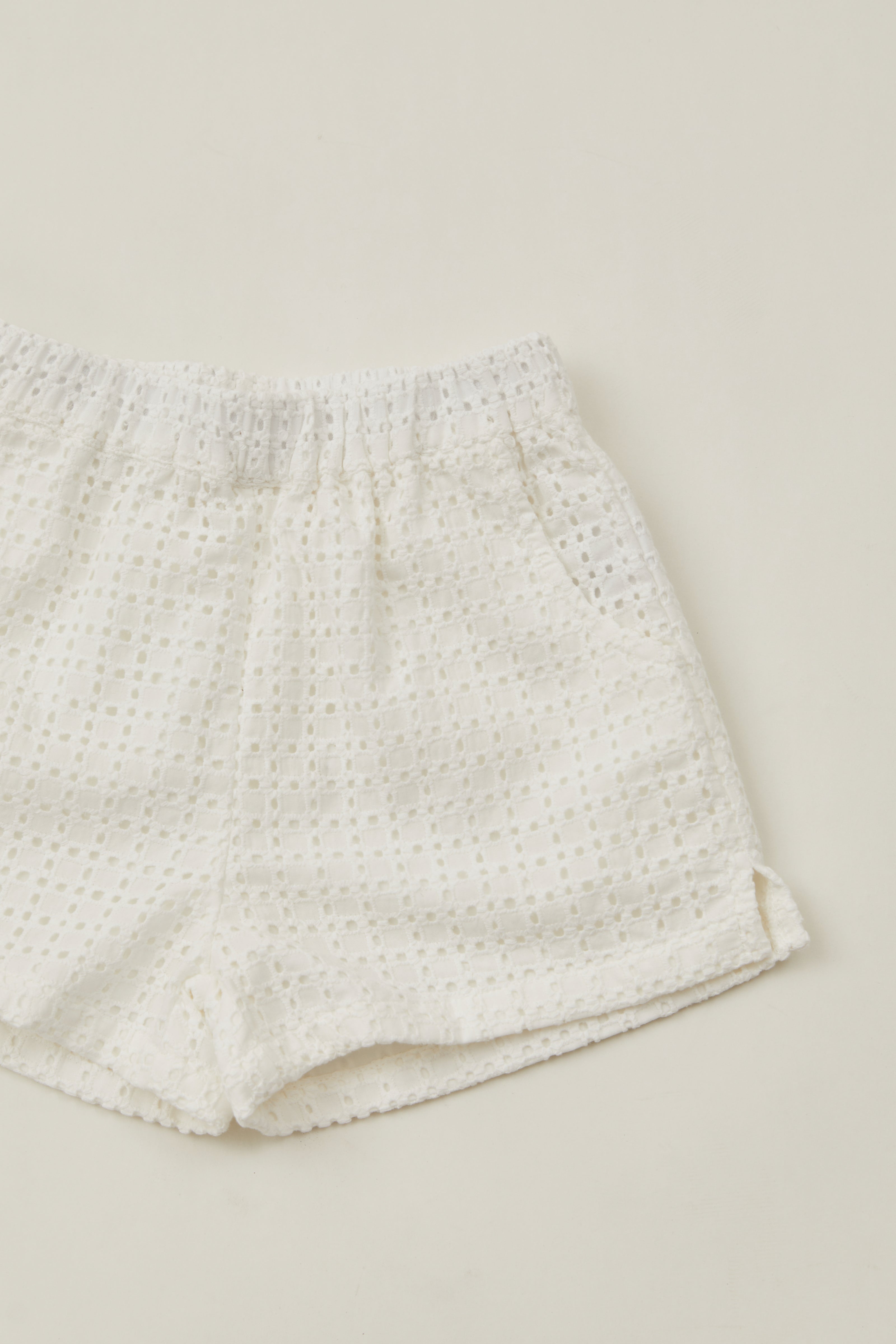 Mini Relaxed Shorts in Maha Crochet
