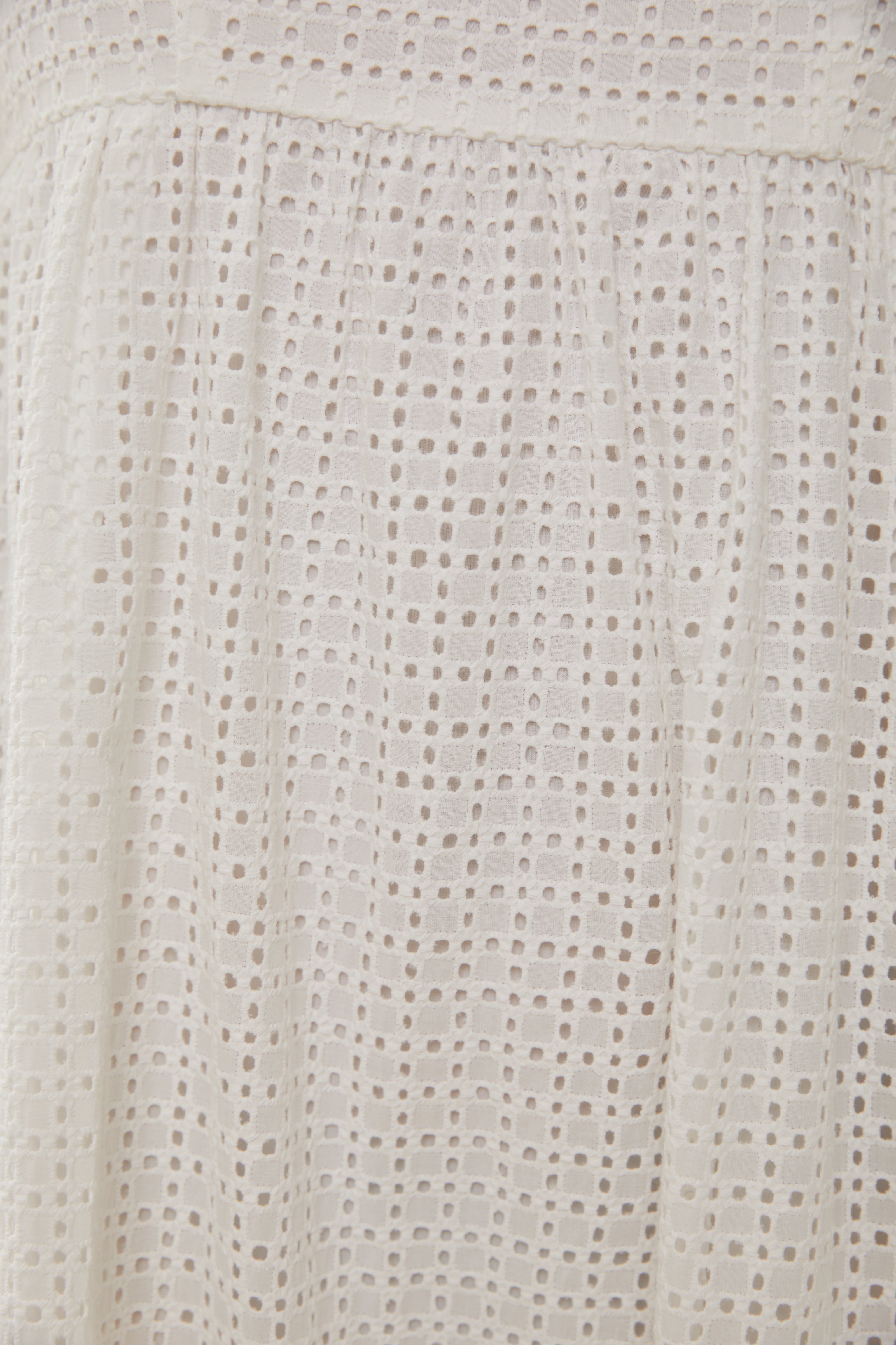 Maha Crochet Square Neck Midi Dress in White