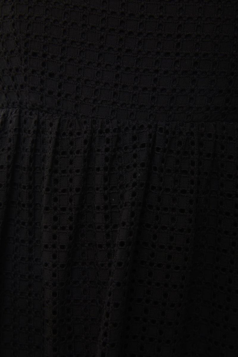 Maha Crochet Cami Midi Dress in Black