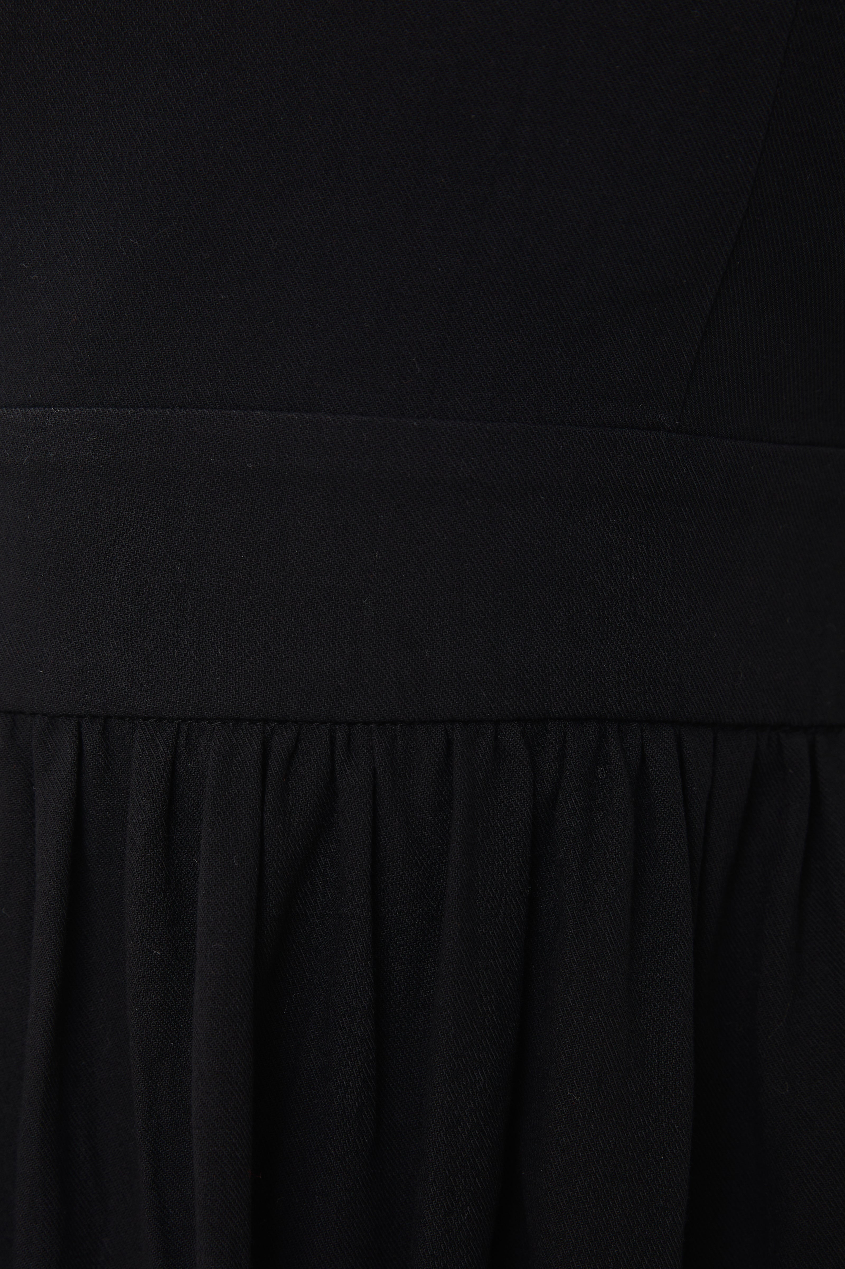 Crossback Cotton Midi Dress in Black