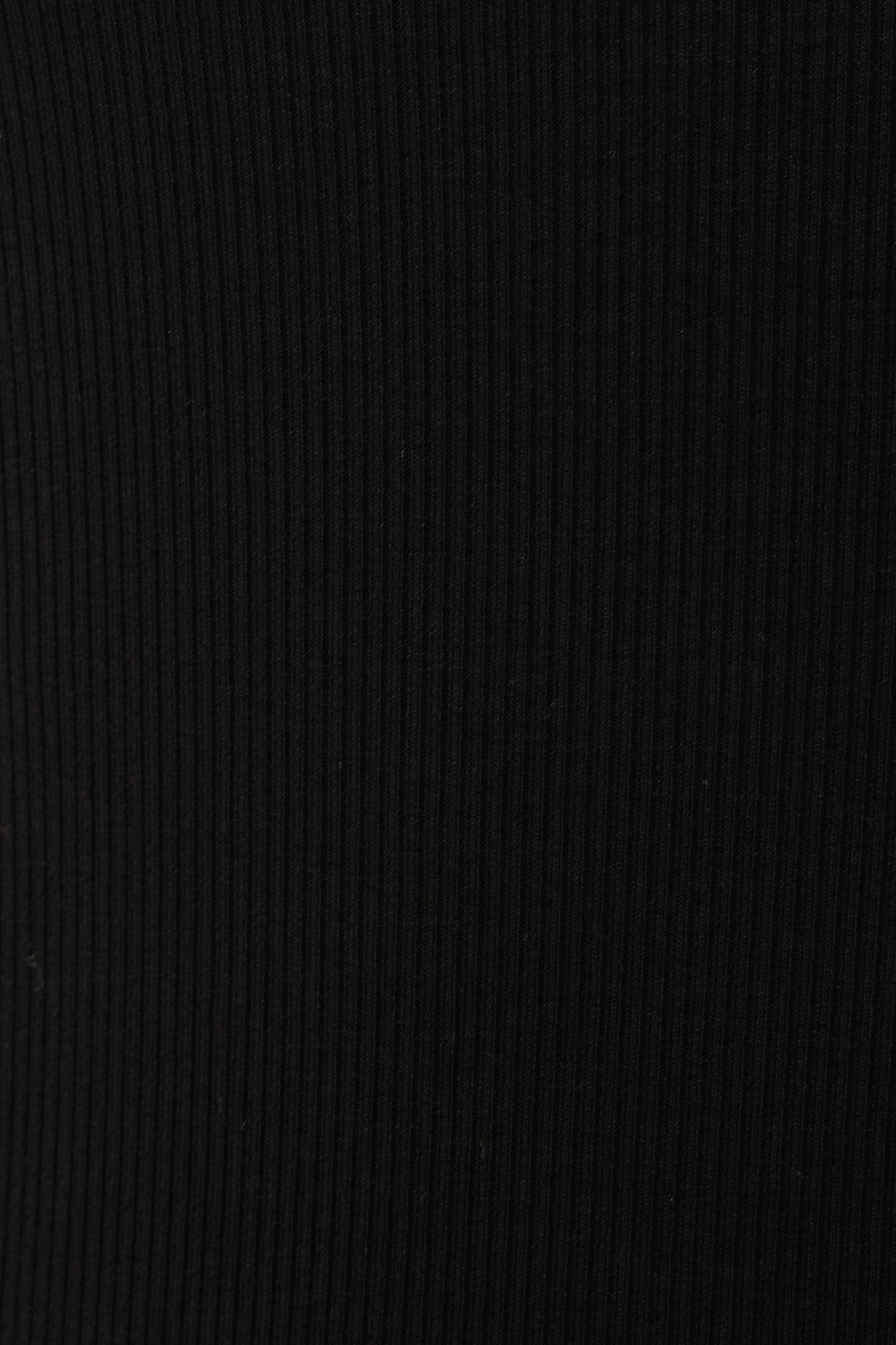 Knit Midi Dress with Slit in Black