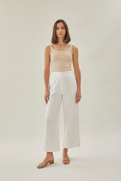 White cut clearance off trousers