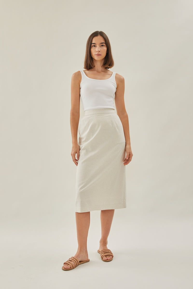 Classic Straight Skirt in Natural
