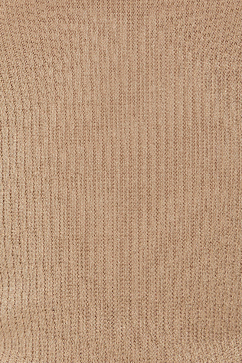 Square Neck Tank Top In Beige
