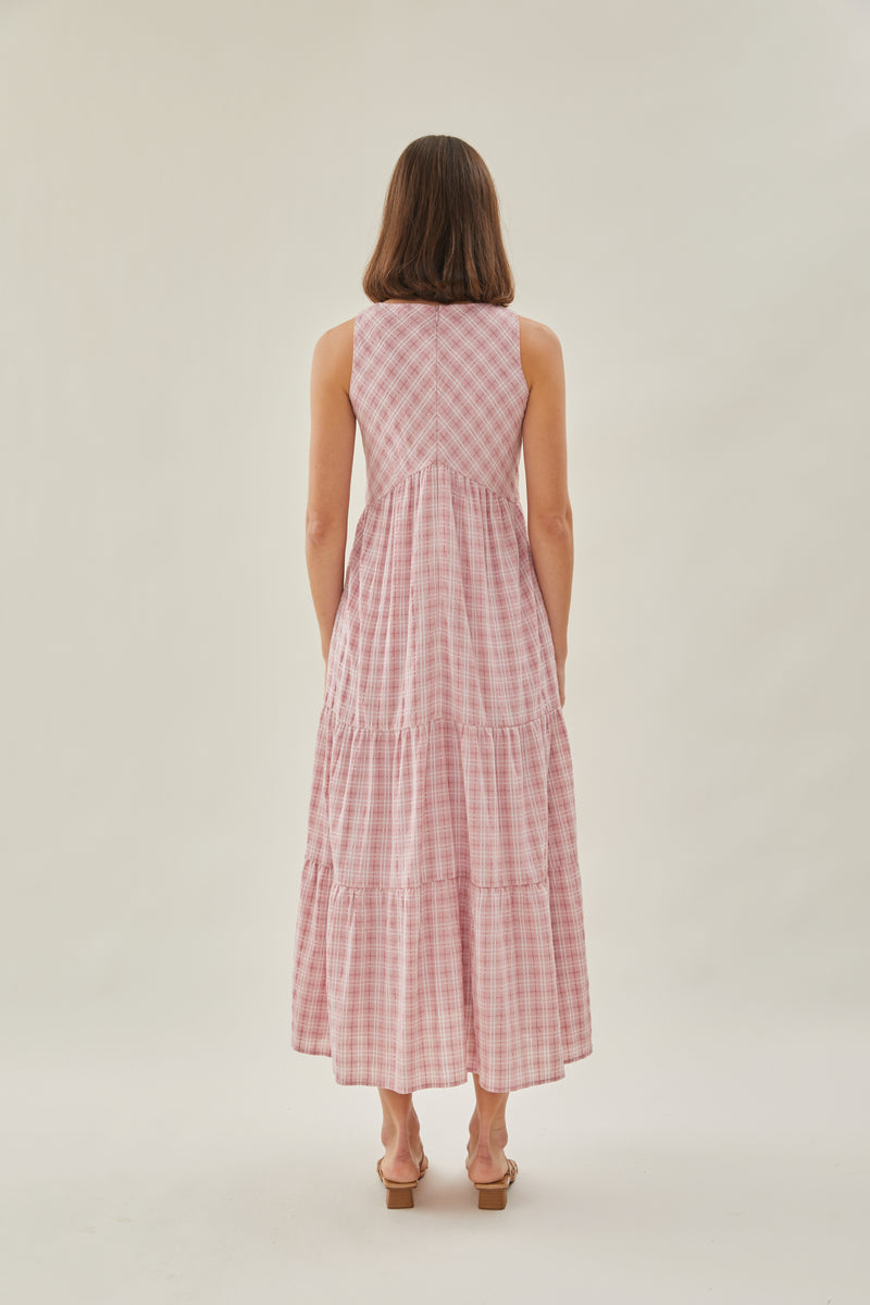 Tiered Maxi Sundress in Rose