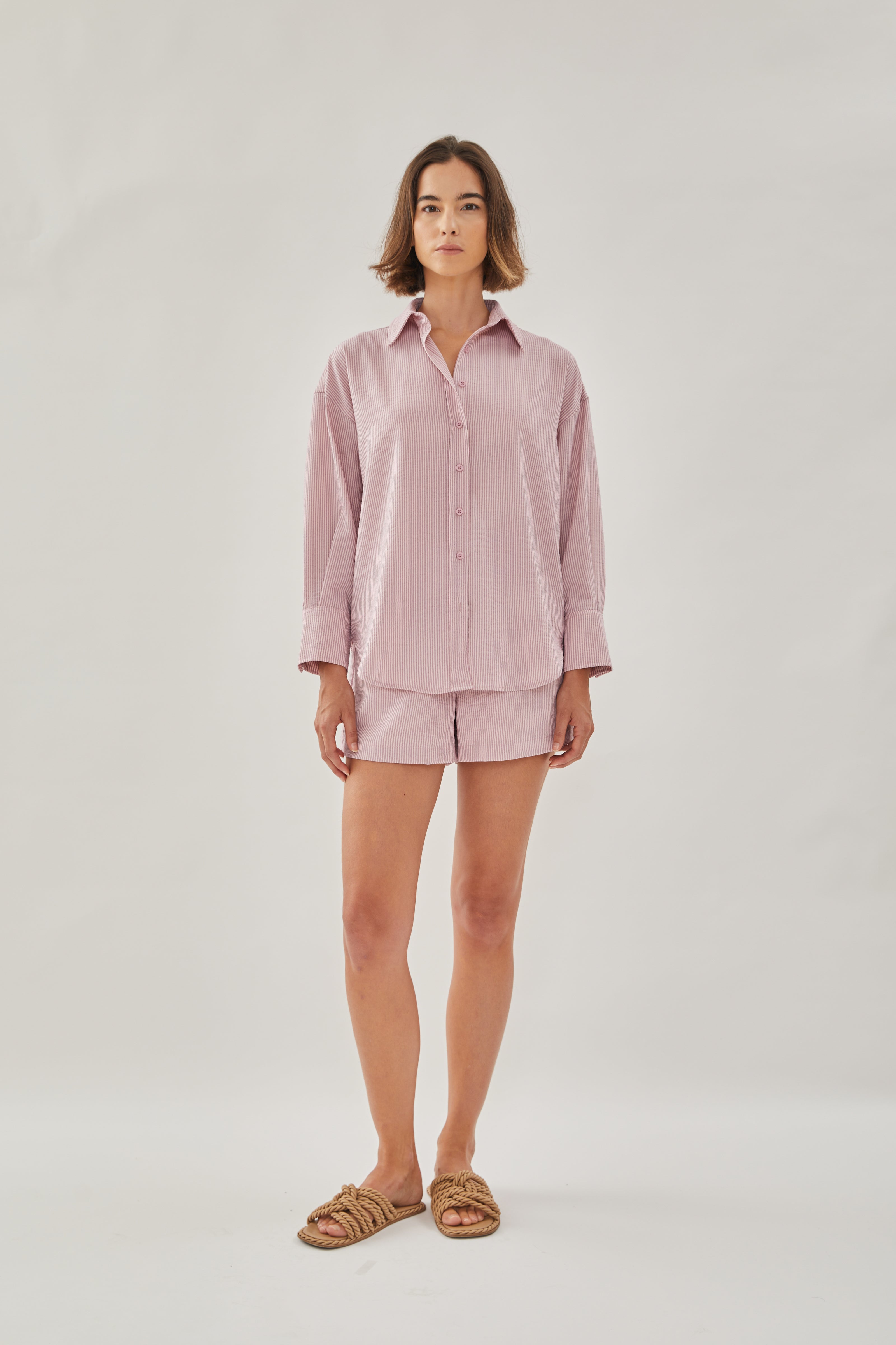 Buttondown Shirt in Stripe Pink