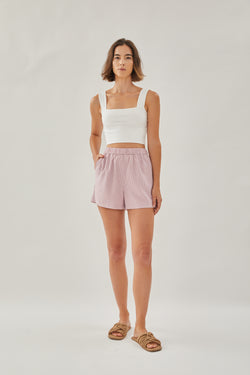 Relaxed Shorts in Stripe Pink