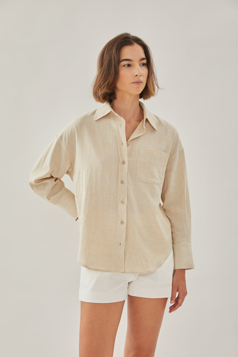 Classic Linen Shirt in Natural