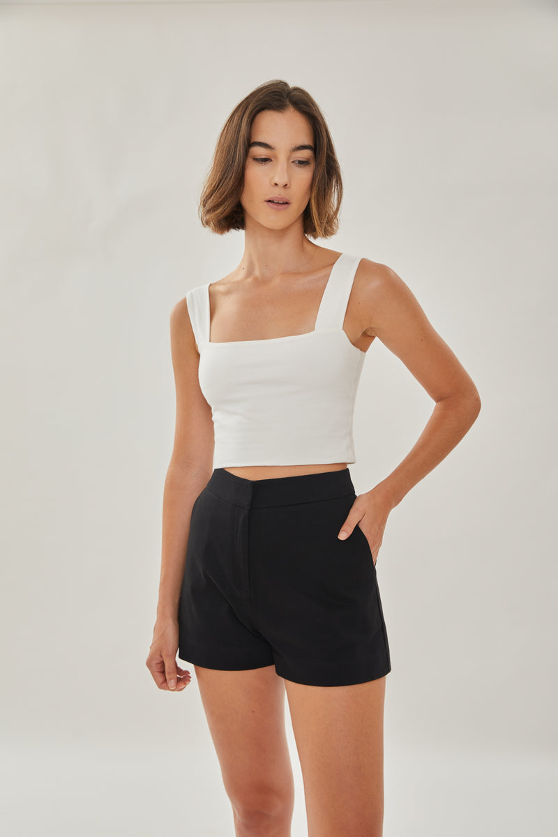 Classic Cotton Shorts in Black