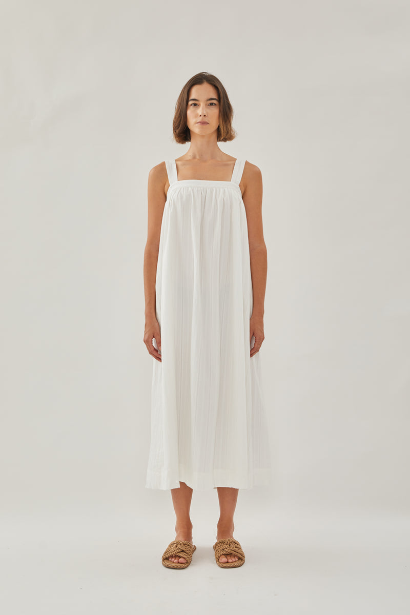 Tie Back Maxi Dress in White