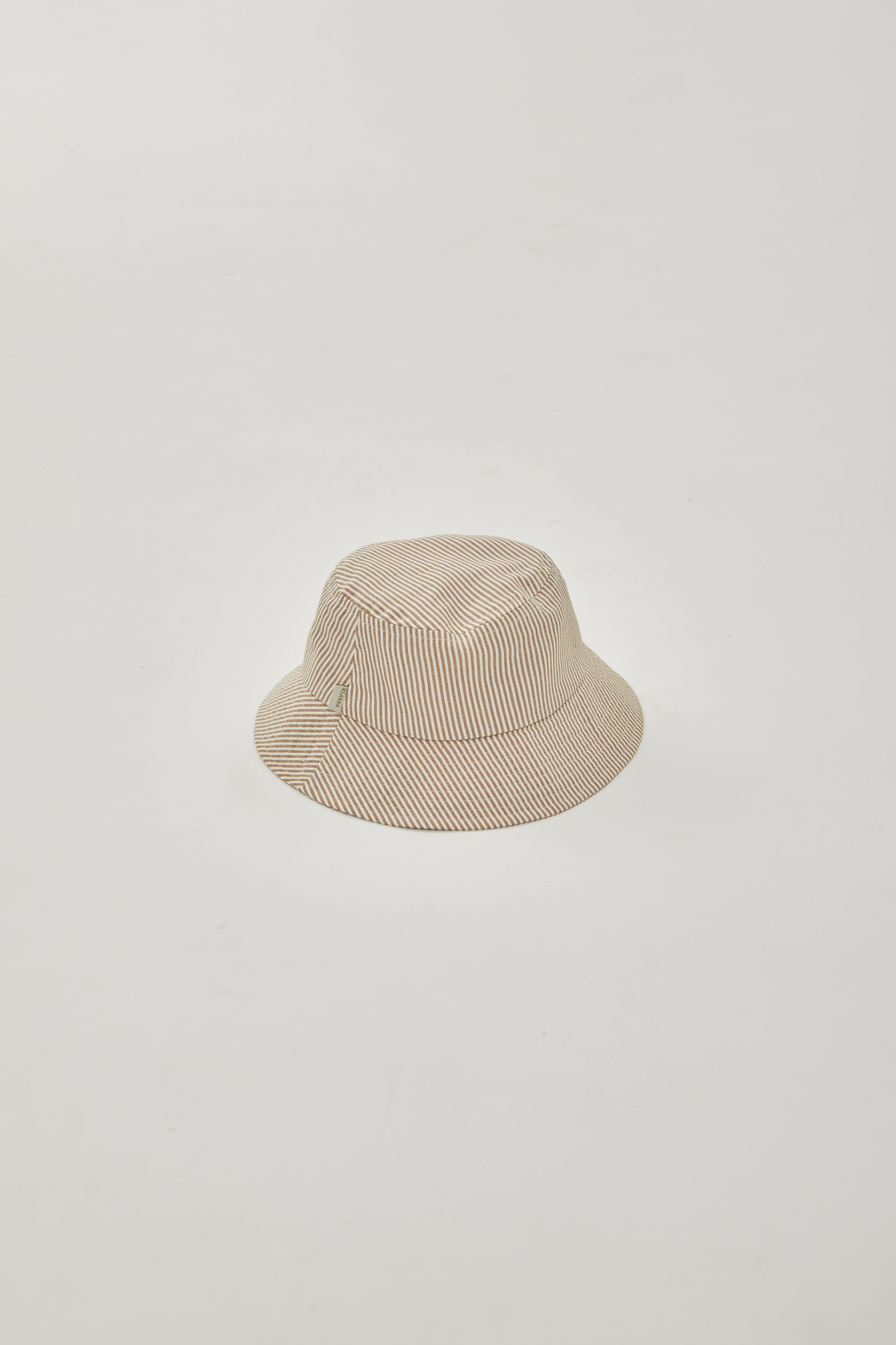 Bucket Hat in Stripe Brown