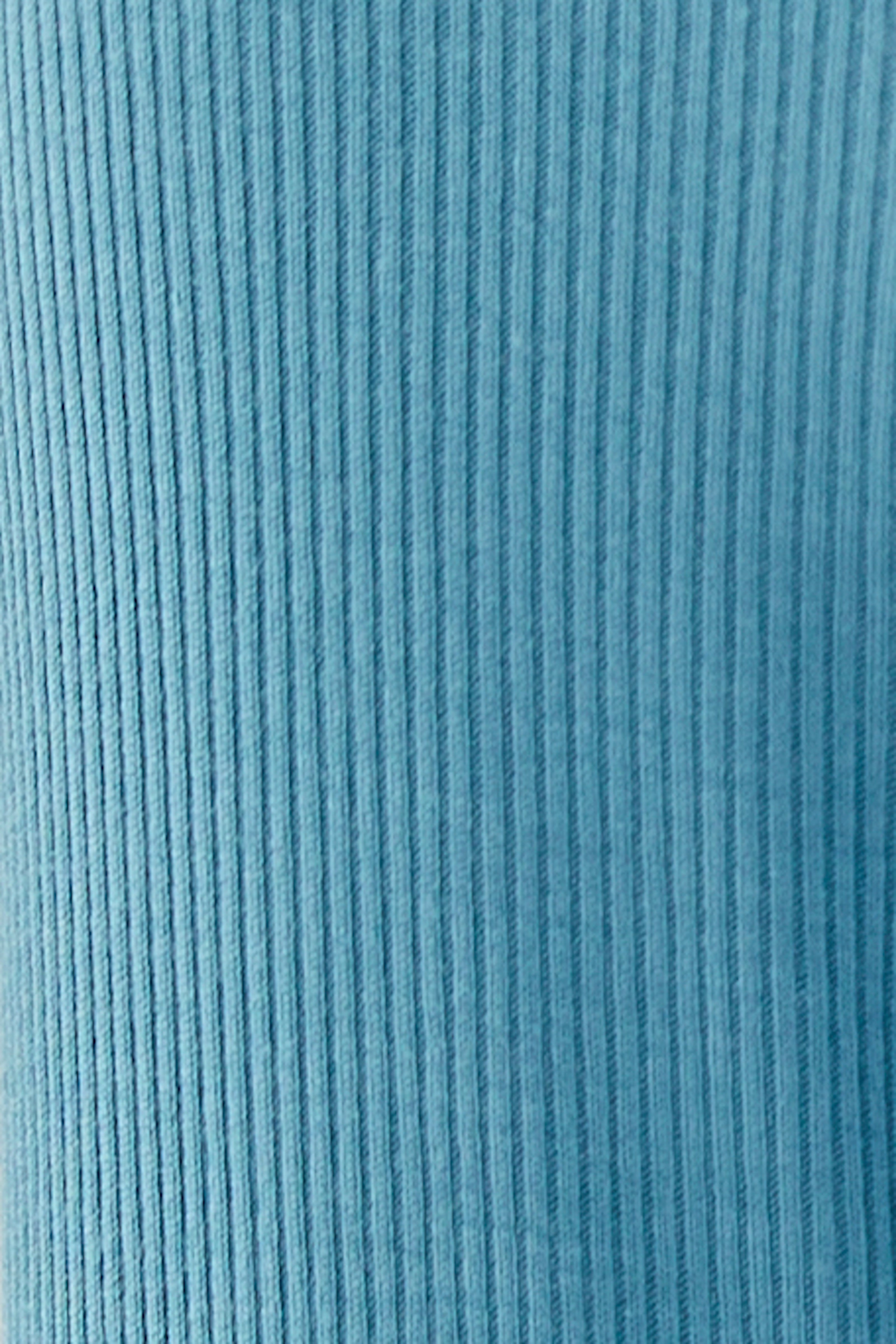 Asymmetrical Rib Top in Stone Blue