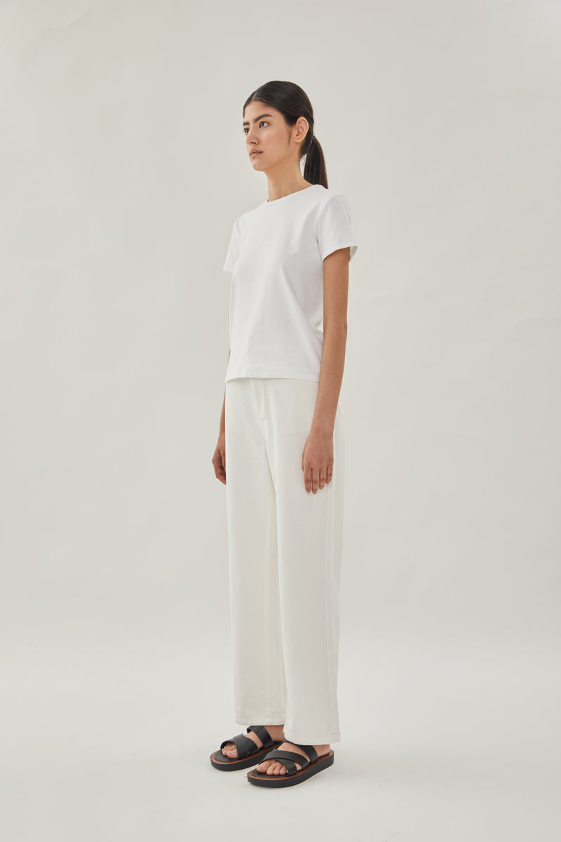 STUDIOS Cotton Stitched Tee in White