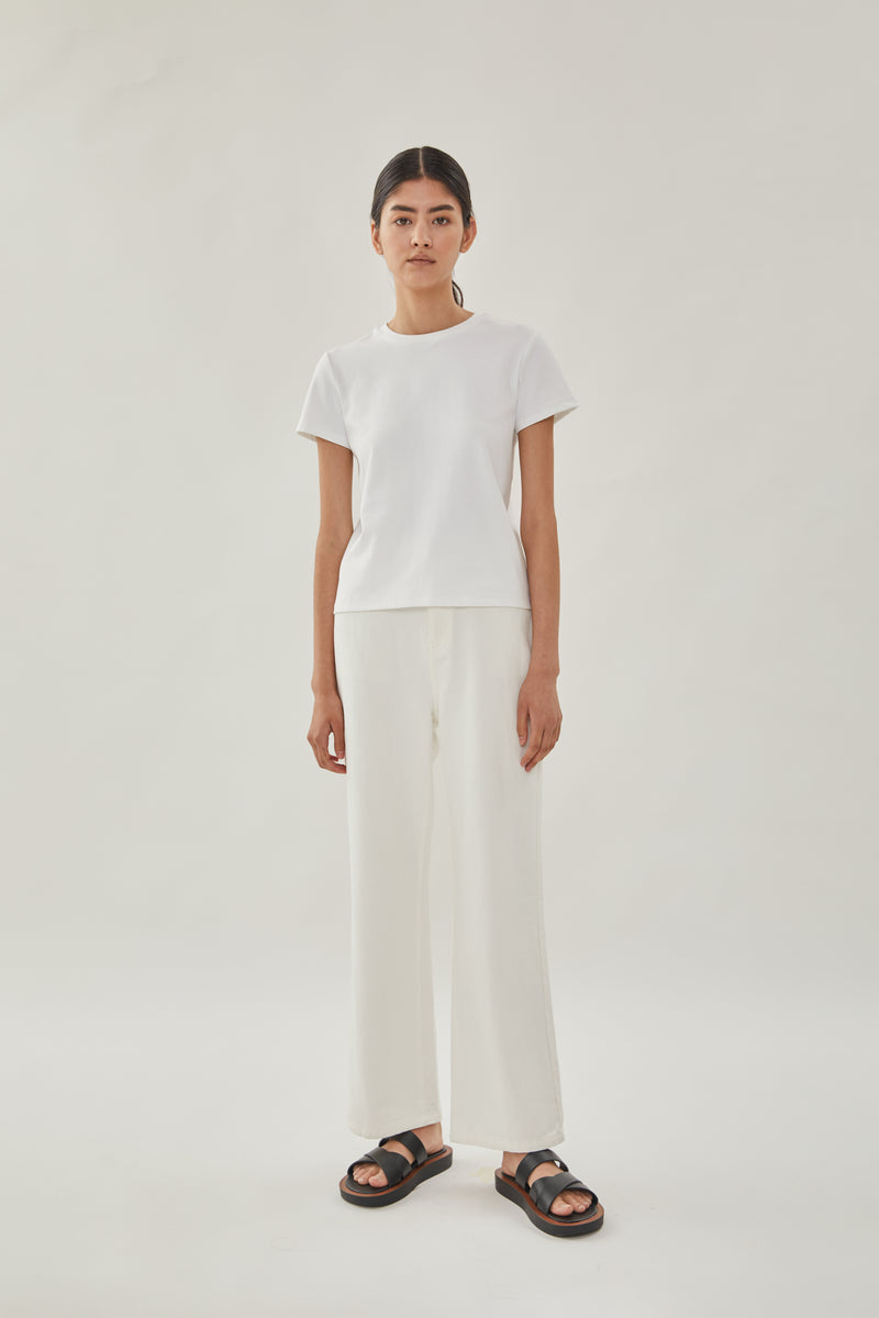STUDIOS Cotton Stitched Tee in White