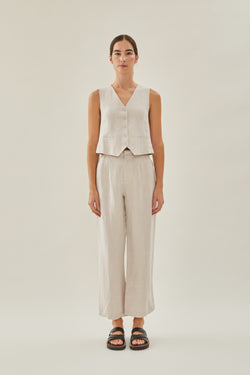 Linen Suit Trousers in Natural
