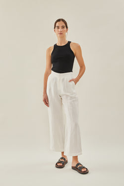 Linen Suit Trousers in White