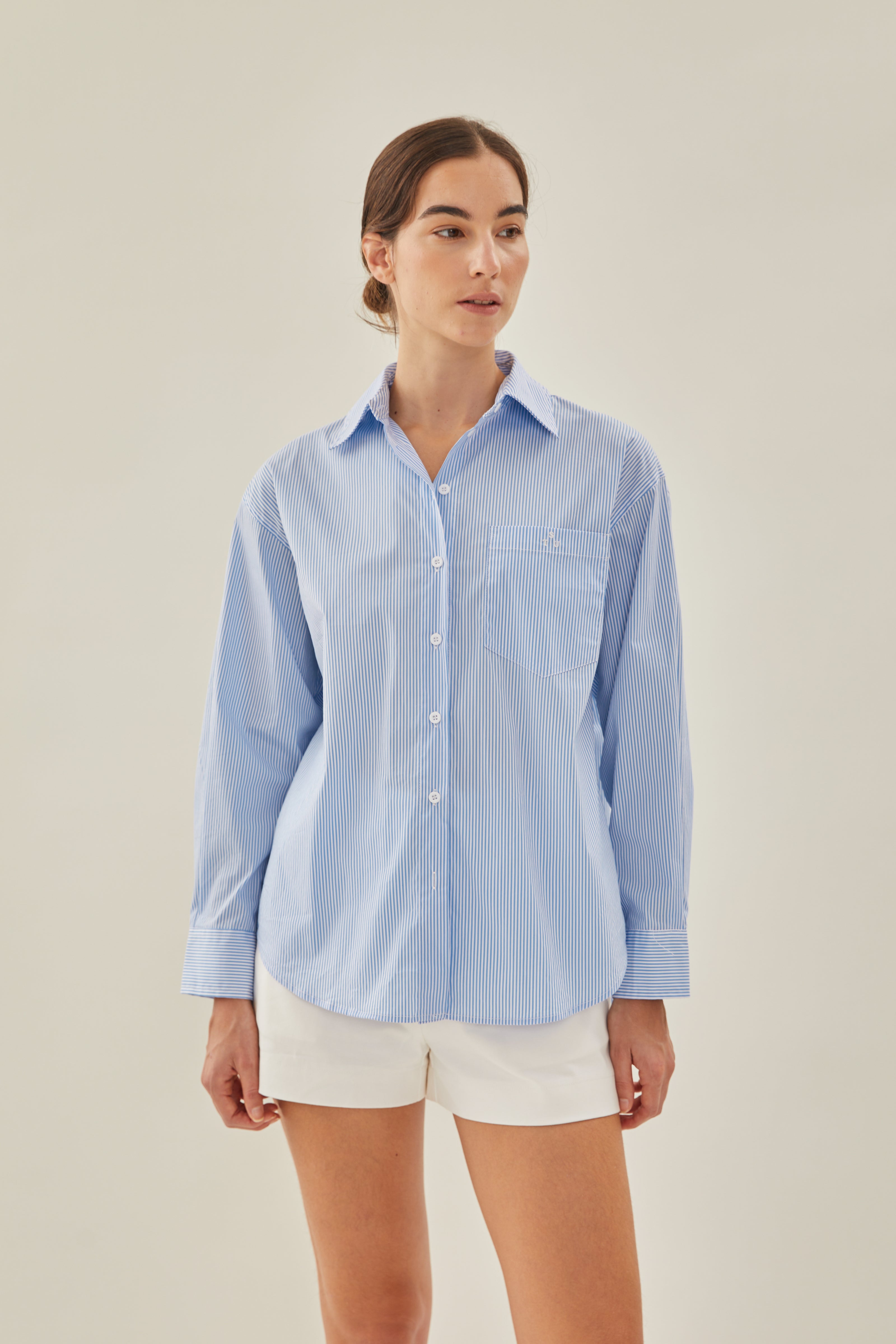 STUDIOS Pocket Shirt in Stripe Blue