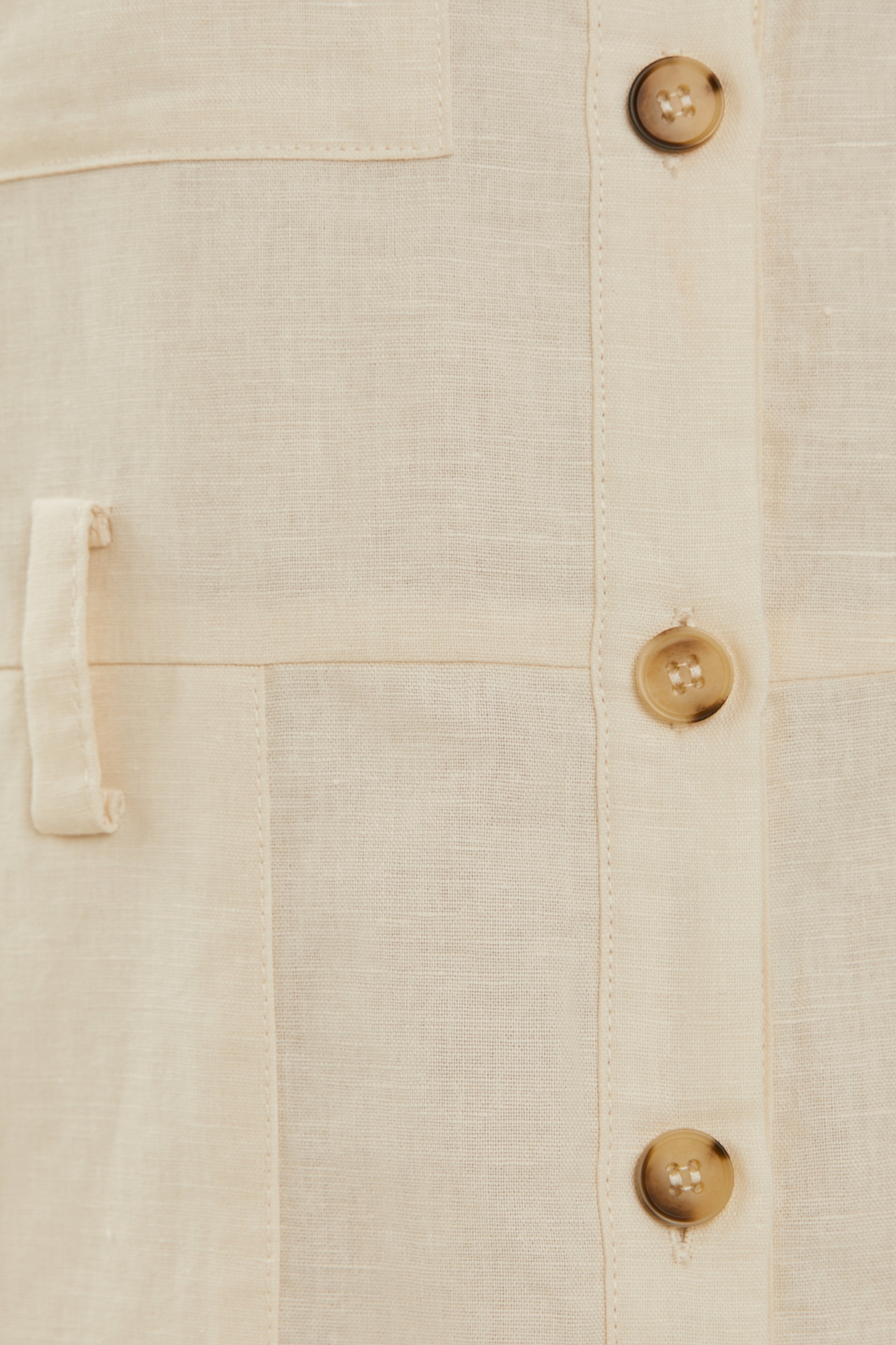 Linen Shirt Dress in Ivory