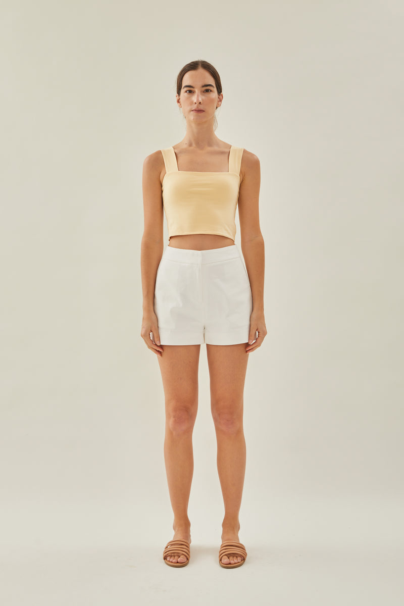 Classic Straight Neck Tank Top in Oat
