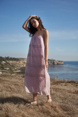 Panelled Midi Dress in Rose