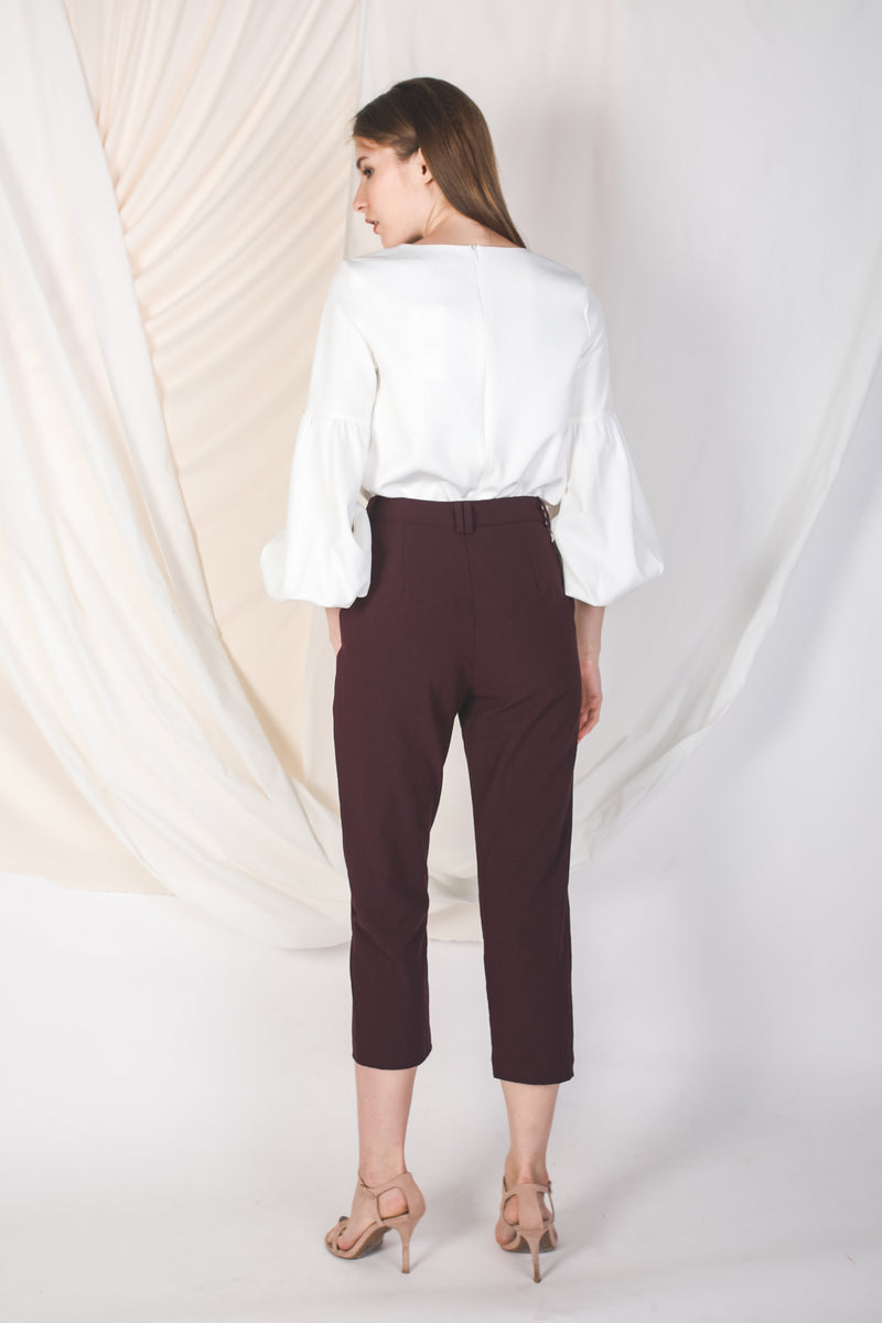 Tailored Pants in Maroon