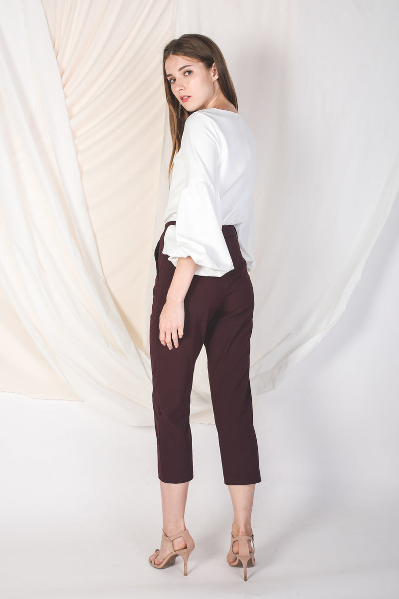 Tailored Pants in Maroon