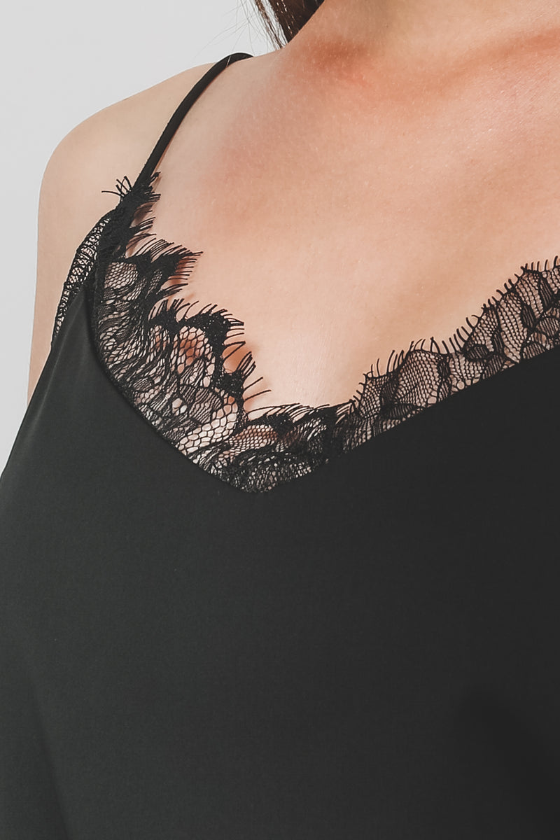 Classic Lace Camisole In Black