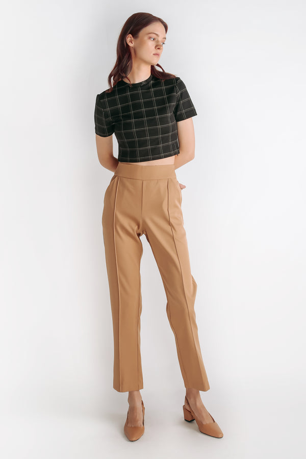 Checkered Crop Top in Black
