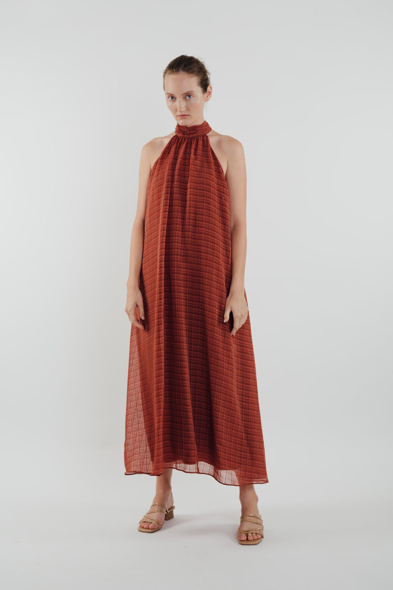 High Neck Maxi Dress in Amber