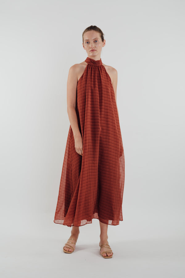 High Neck Maxi Dress in Amber