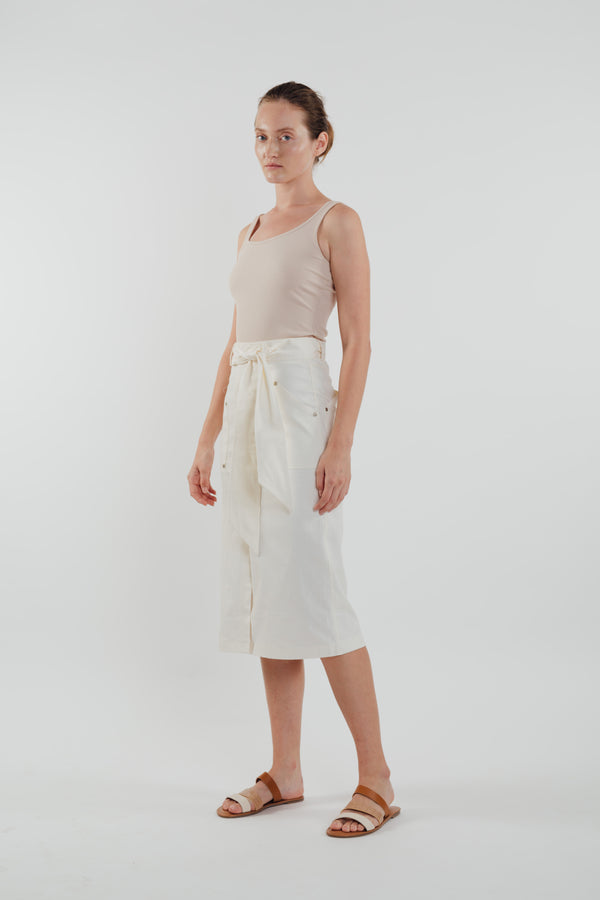 Denim Skirt in White