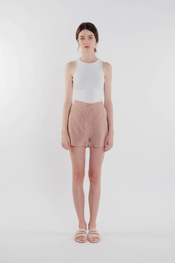 Gingham Shorts in Rose