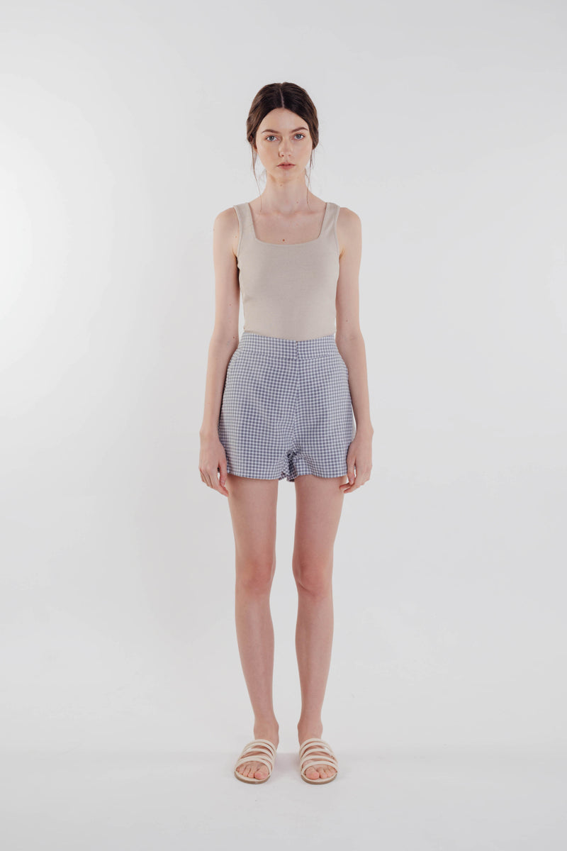 Gingham Shorts in Sky