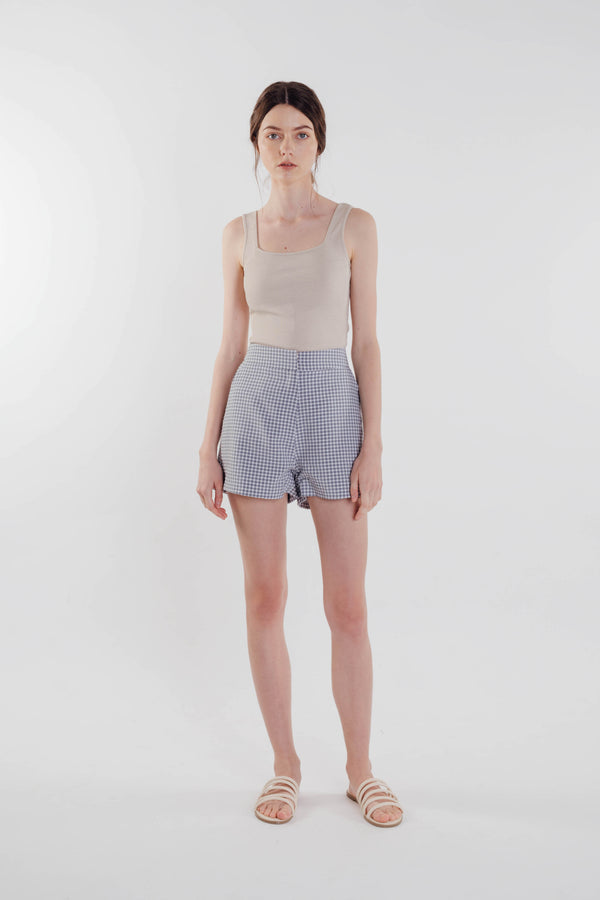 Gingham Shorts in Sky