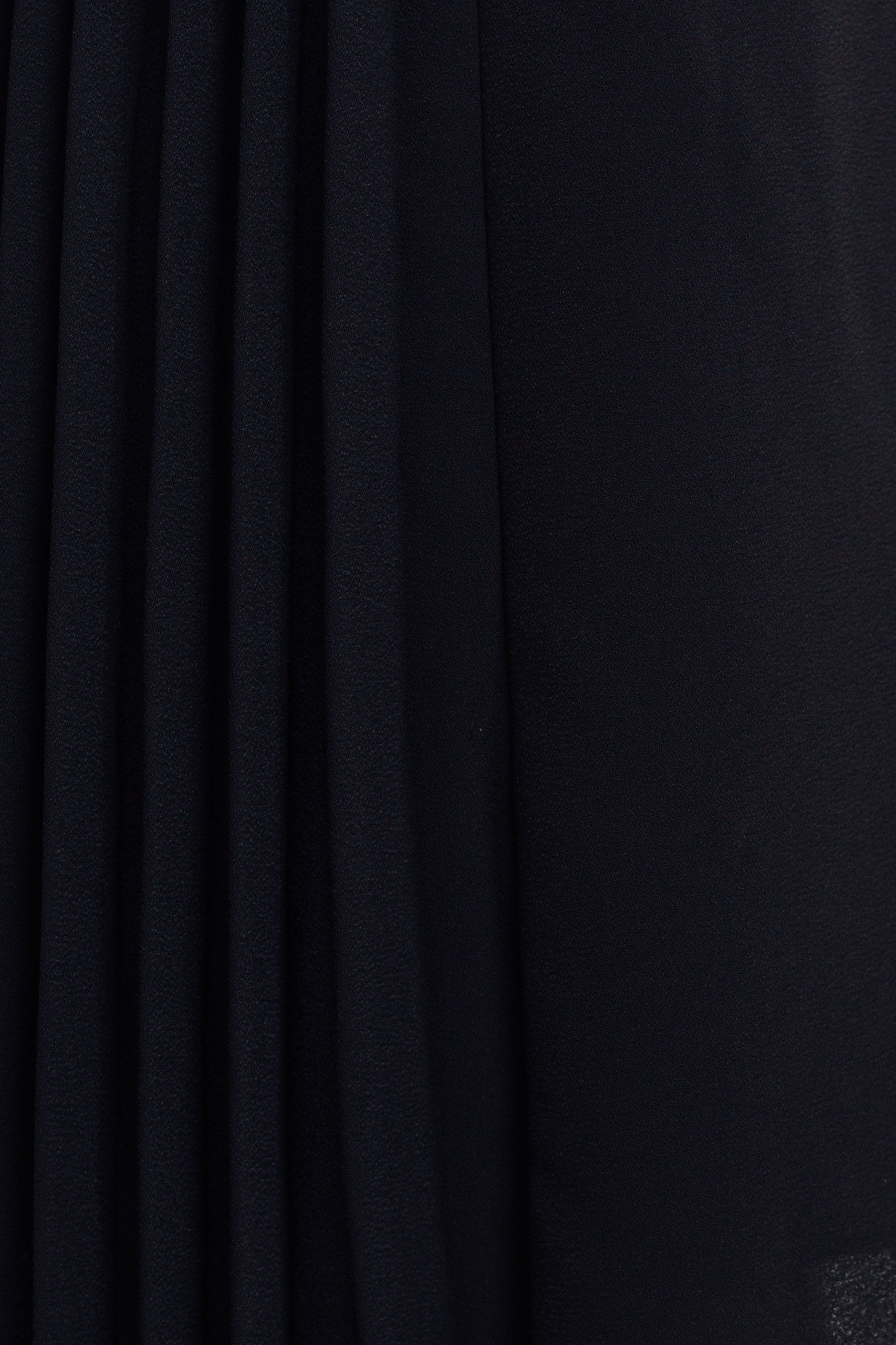 Asymmetric Pleated Dress in Black